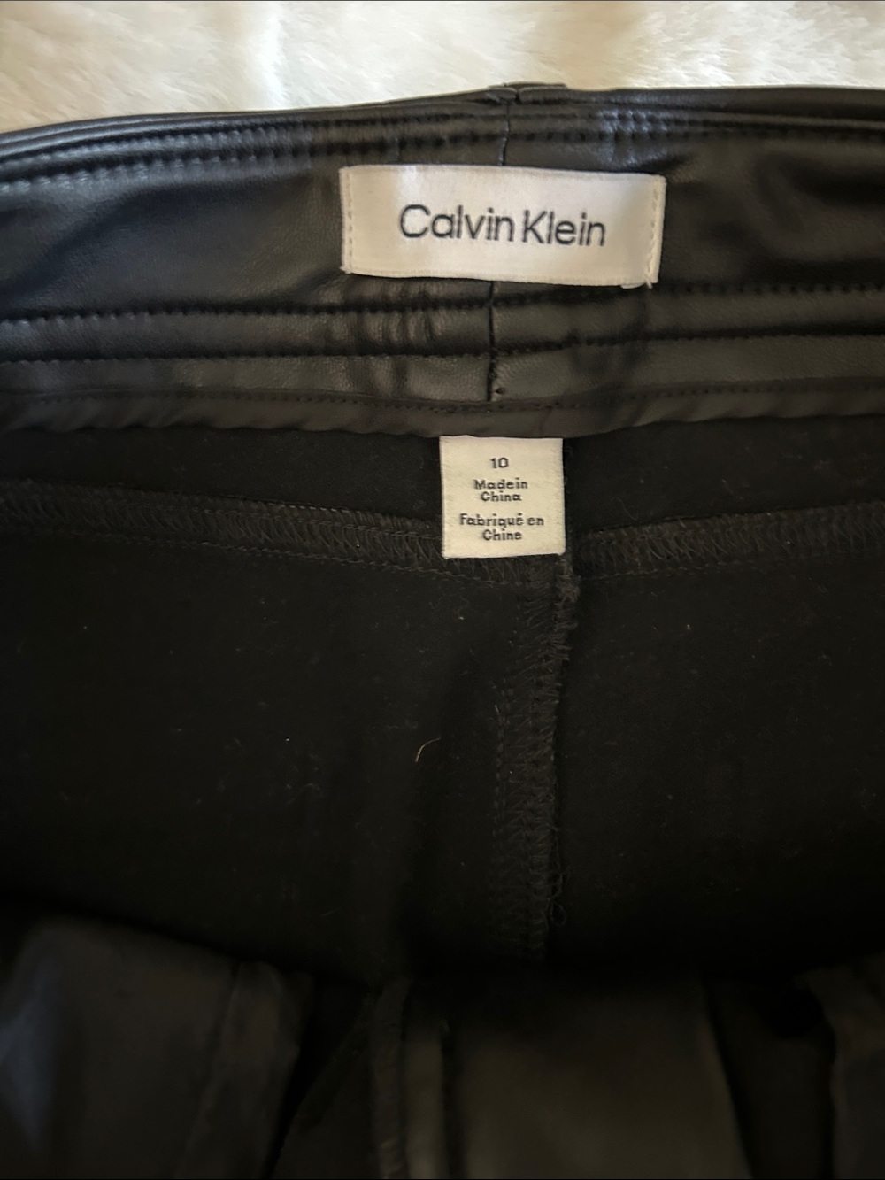 Calvin Klein Black Faux Leather Pants - Picture 5 of 8
